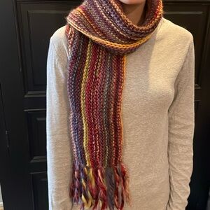 Brand new never worn hand knit scarf, lightweight wool